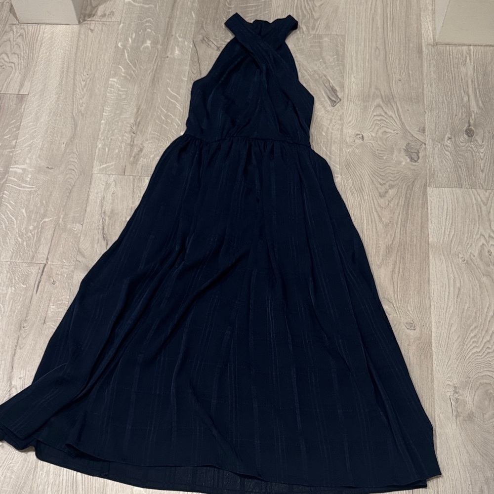 Gal Meets Glam Navy Halter Maxi Dress